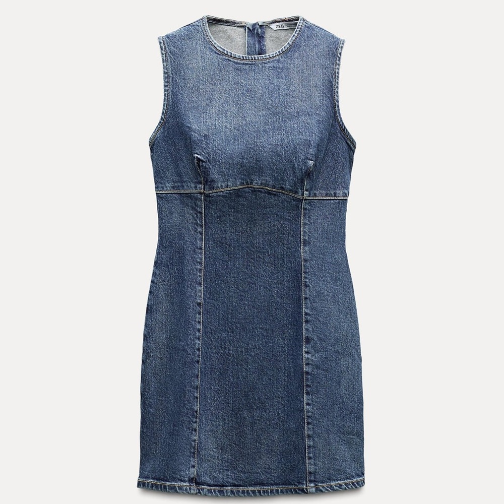 zara denim fitted dress